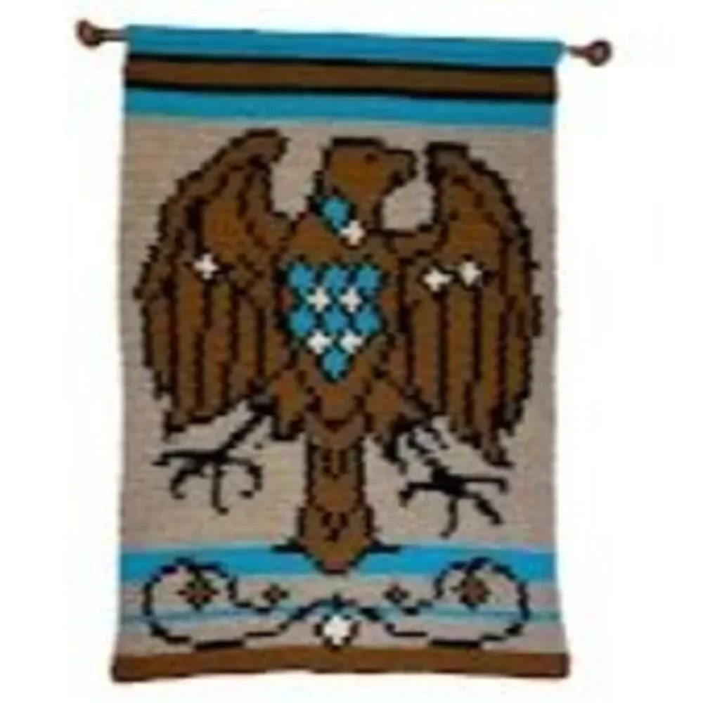 Large Handmade Macrame / Tapestry Brown Eagle Bird Wall Hanging 65